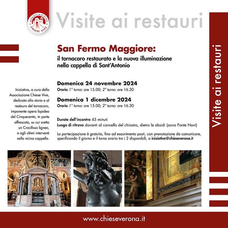 Il tornacoro restaurato e la nuova illuminazione nella cappella di San'Antonio - Chiese Vive - Chiese Verona