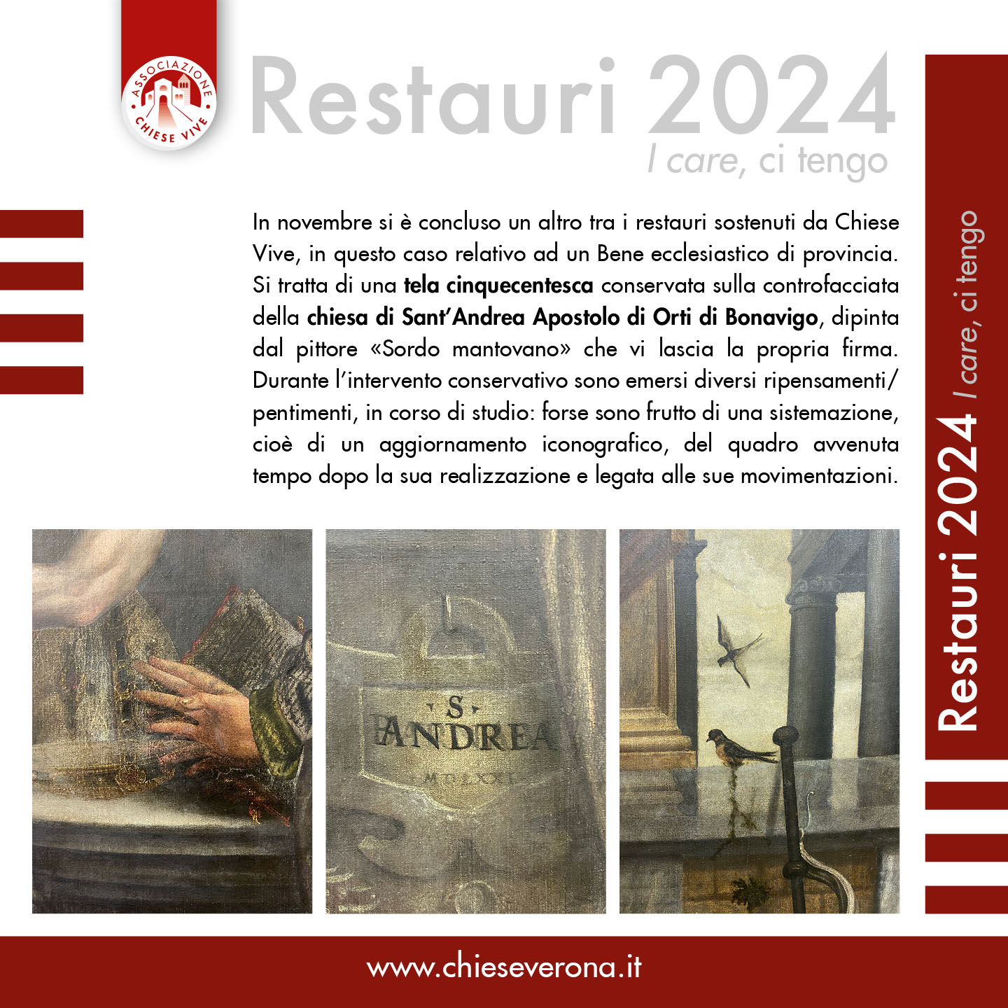 Tela di Orti di Bonavigo: conclusione del restauro - Chiese Vive - Chiese Verona
